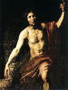 VALENTIN DE BOULOGNE Saint John the Baptist oil